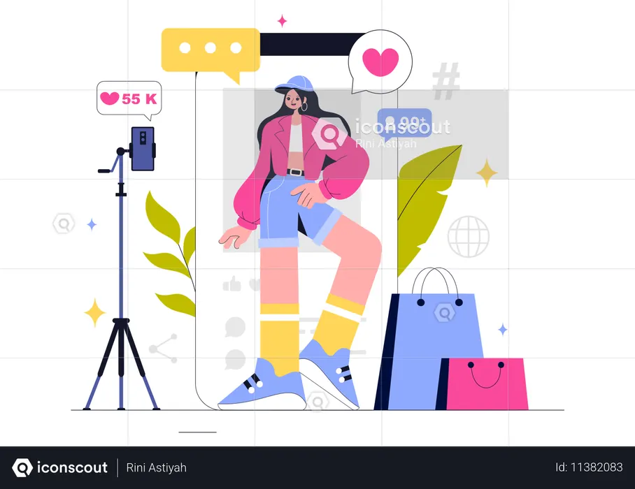 Digital Marketing Content Creation  Illustration
