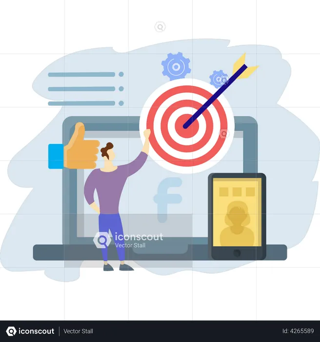 Digital marketing goal  Illustration