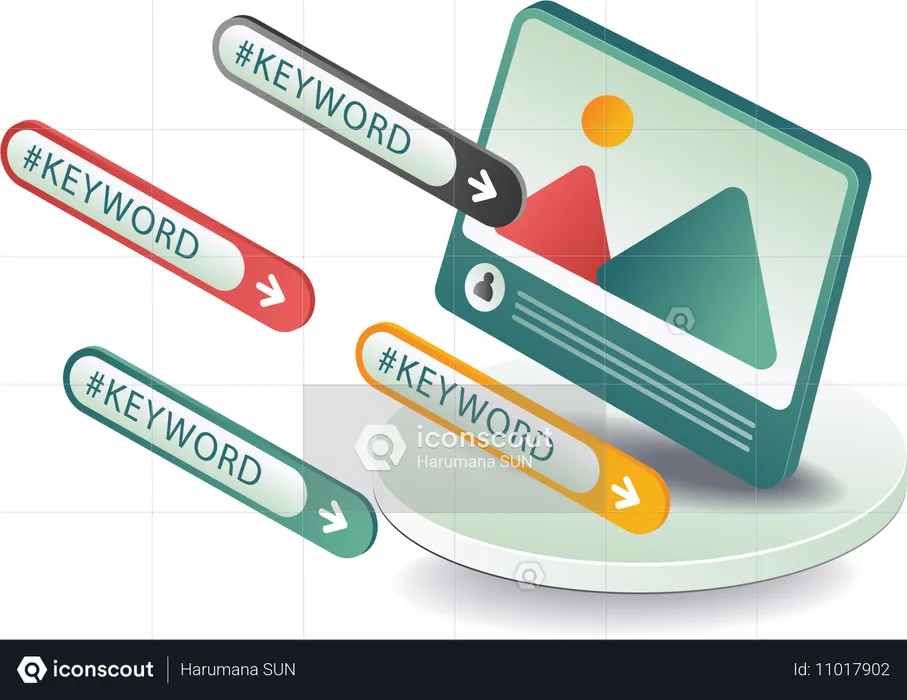 Digital marketing keyword strategy  Illustration