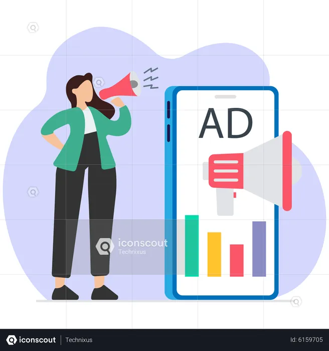 Digital Marketing mobile app layout design, advertisement mobile application layout, Mobile Application Layout vector illustration  Illustration