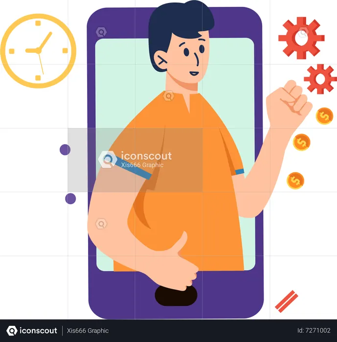 Digital Marketing on mobile  Illustration