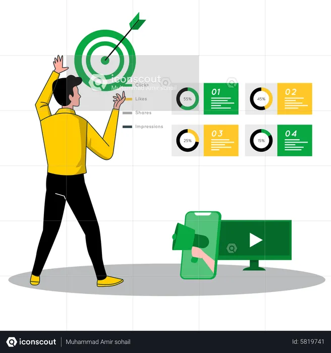 Digital Marketing target  Illustration