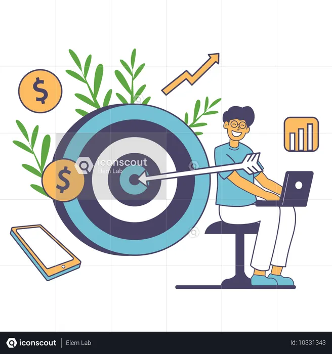 Digital Marketing Target  Illustration