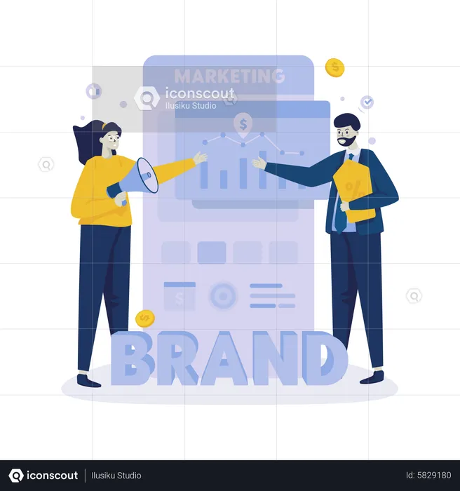Digital marketing team  Illustration