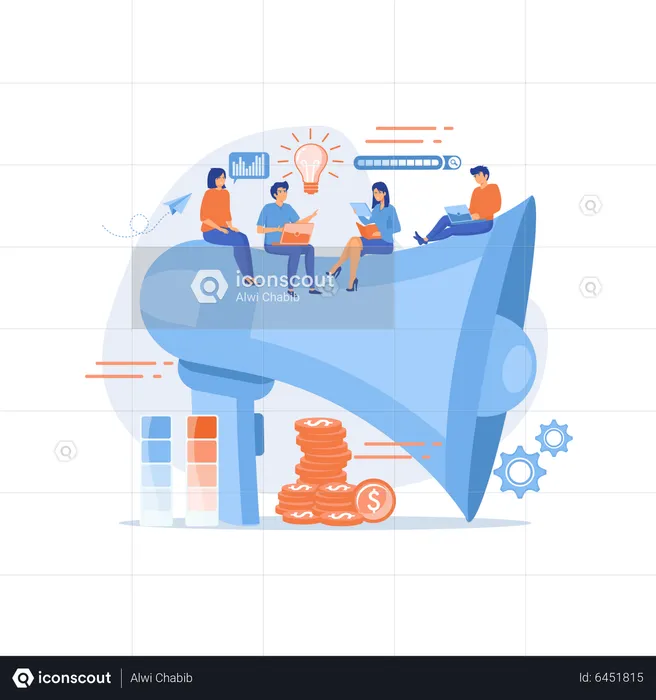 Digital marketing team  Illustration