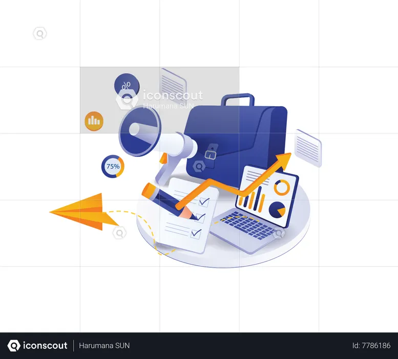 Digital marketing technology investment business  Illustration