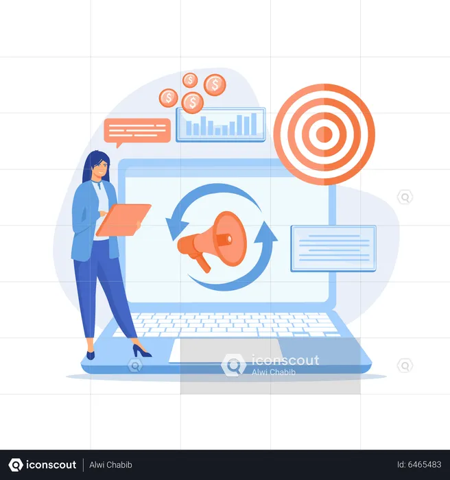 Digital Marketing Tool  Illustration