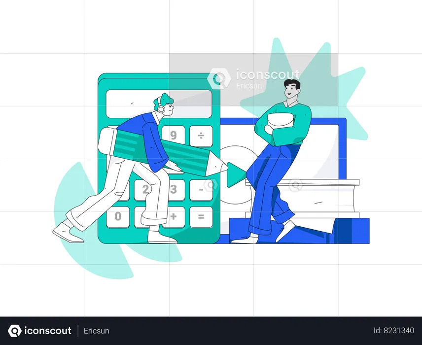 Digital math lecture  Illustration