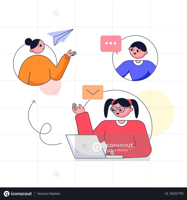 Digital meeting  Illustration