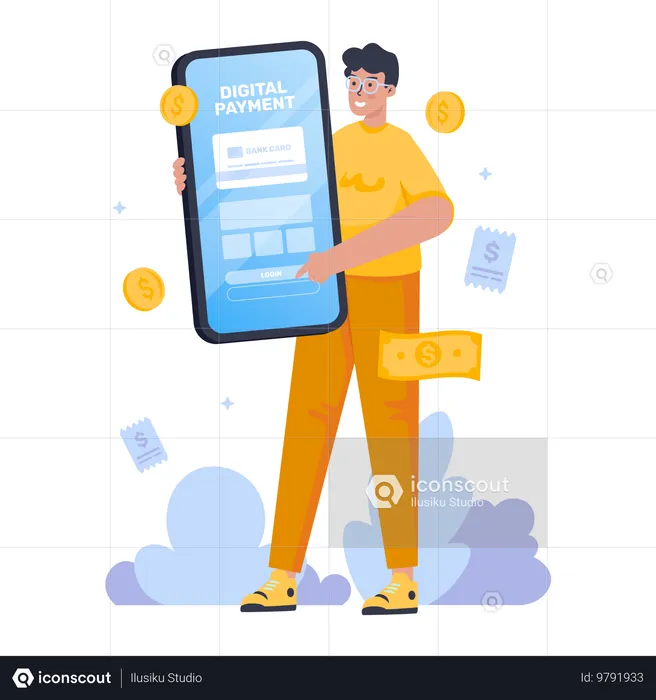 Digital payment application  Illustration