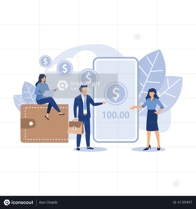 Digital payment system  Illustration