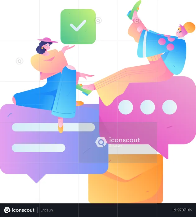 Digital Platform Messaging  Illustration