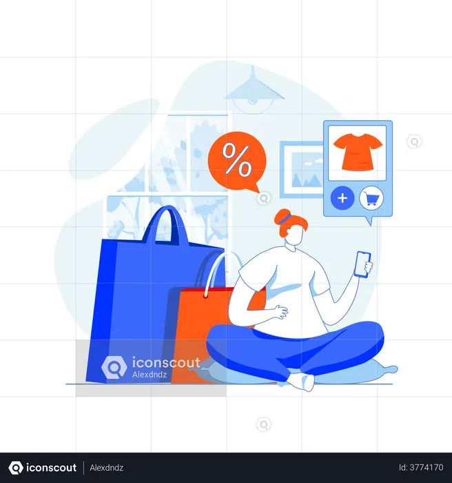 Digital shopping discount  Illustration