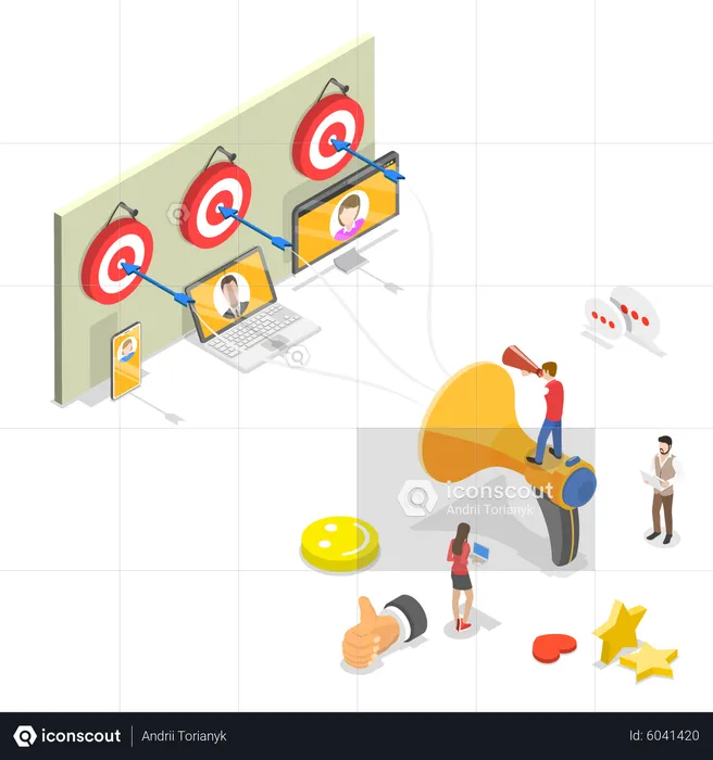 Digital target marketing  Illustration