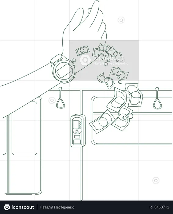 Digital ticket service using NFC  Illustration