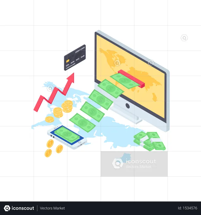 Digital Transaction  Illustration