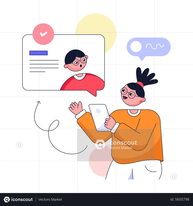 Digital video call  Illustration