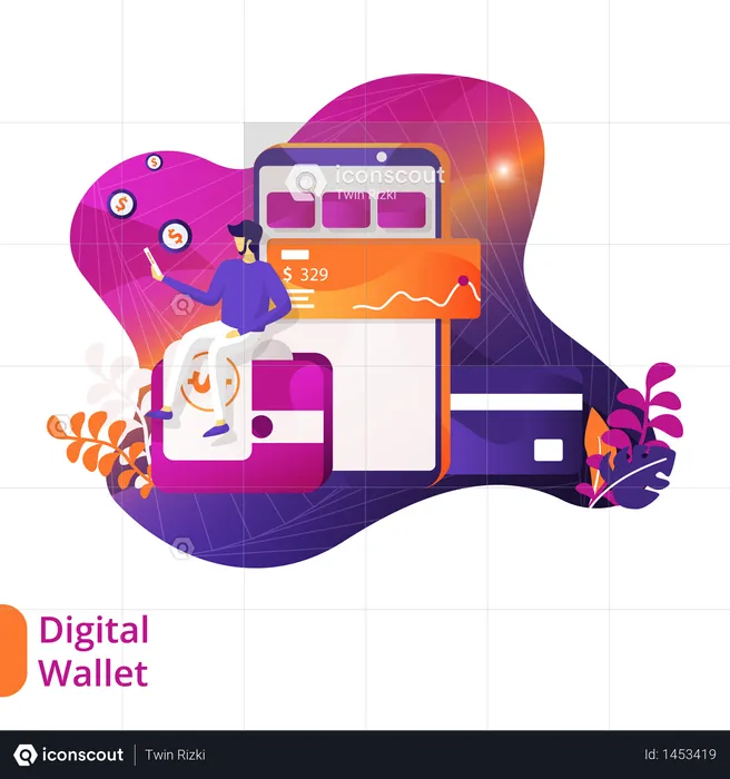Digital Wallet  Illustration
