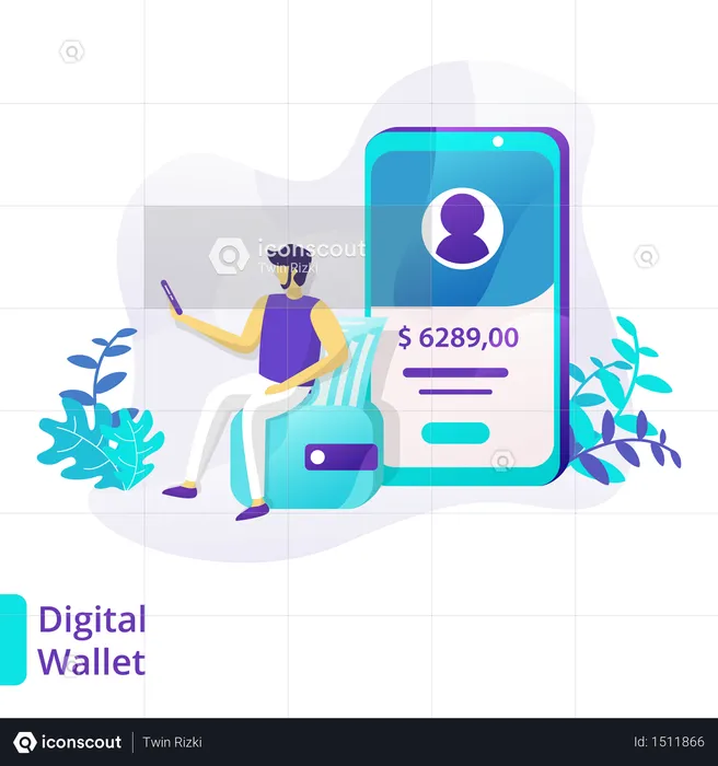 Digital Wallet  Illustration