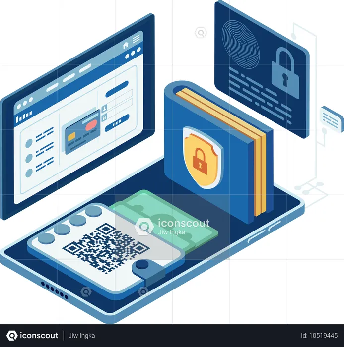 Digital wallet security  Illustration