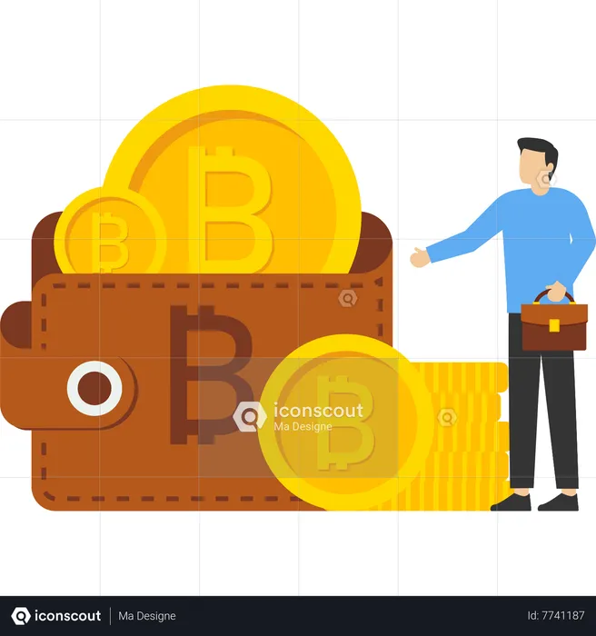 Digital Wallet Technology for cryptocurrency  Illustration