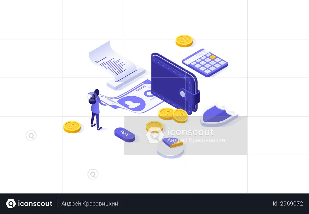 Digitale Geldbörse  Illustration