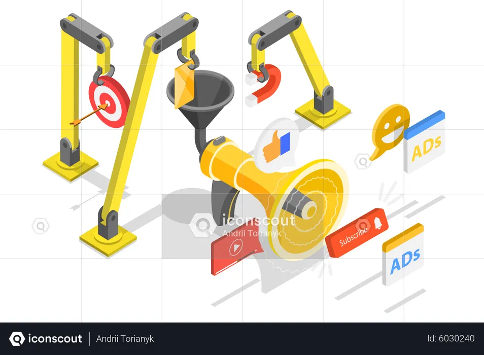 Digitale Marketingautomatisierung  Illustration