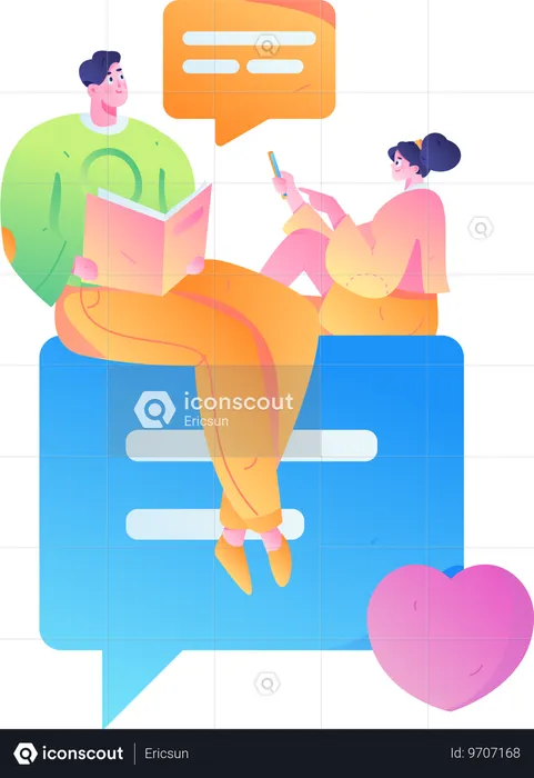 Messaging auf digitalen Plattformen  Illustration