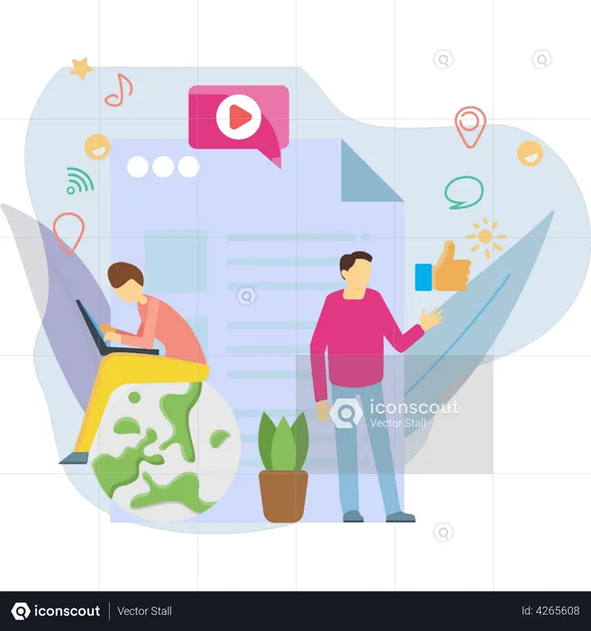 Digitaler Marketingplan  Illustration