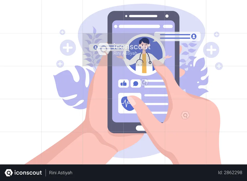 Digitaler Termin zur ärztlichen Untersuchung  Illustration