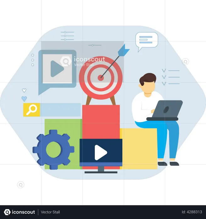 Digitales Marketingziel  Illustration