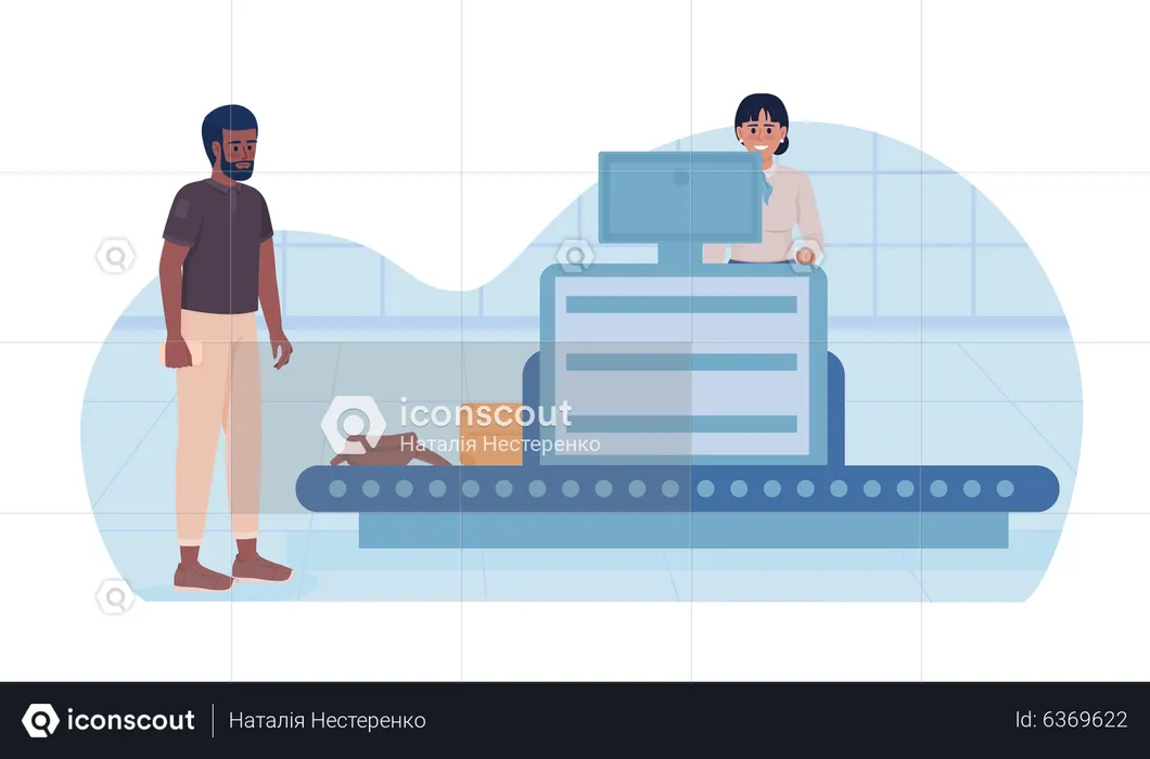 Digitalização de bagagem  Ilustração