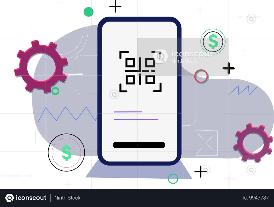 Digitalização de código QR  Ilustração