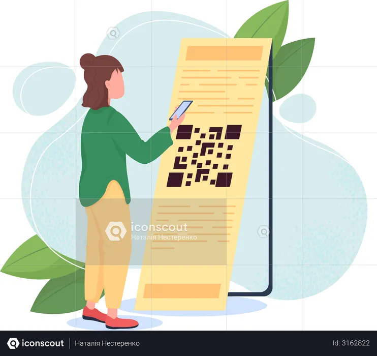 Digitalização de código QR  Ilustração