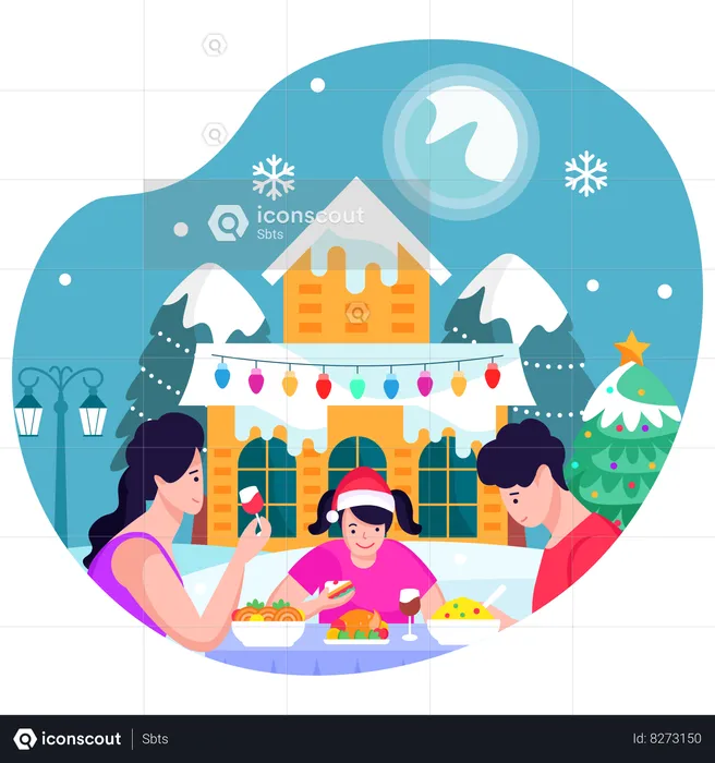 Dîner de Noël  Illustration