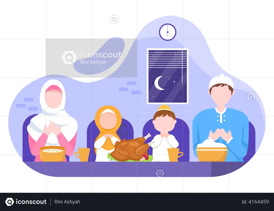 Dîner de ramadan  Illustration