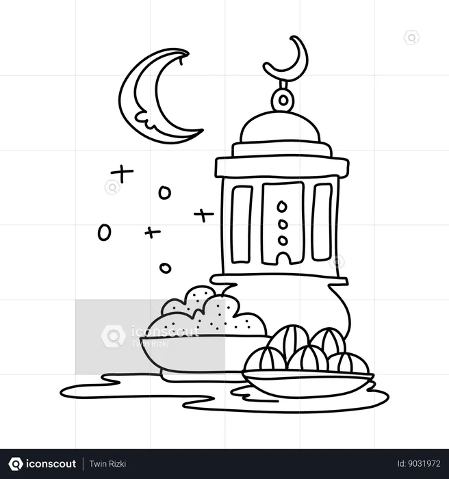 Dîner de ramadan  Illustration