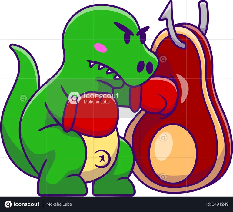 Dino Punch Meat  Illustration