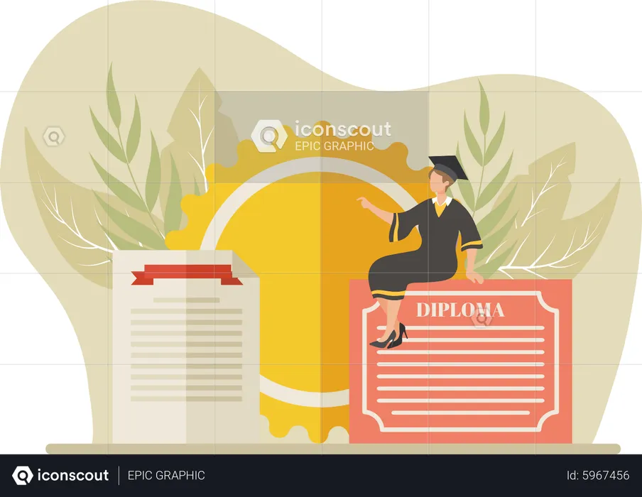 Étudiant en diplôme  Illustration