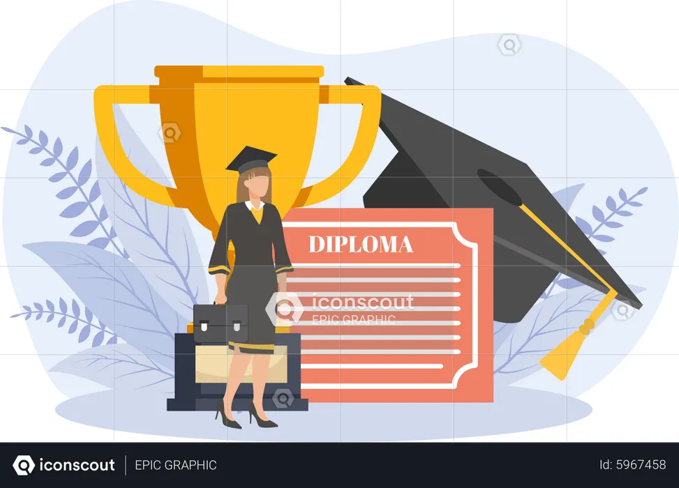 Étudiant en diplôme  Illustration