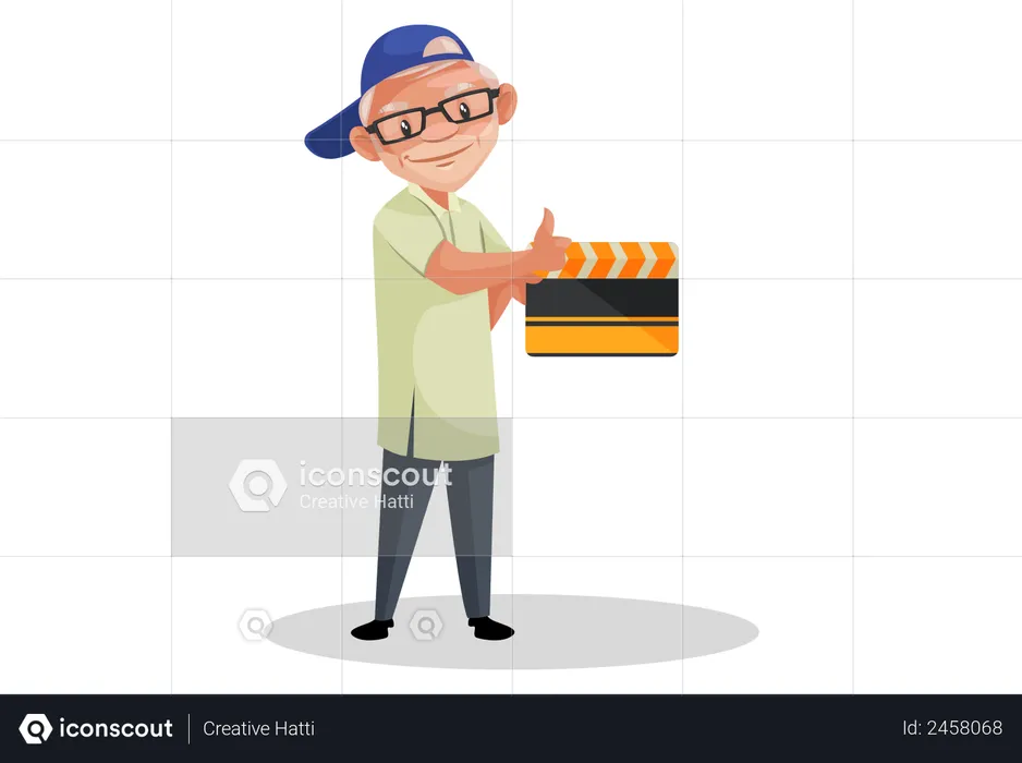 Director holding movie clap  Illustration