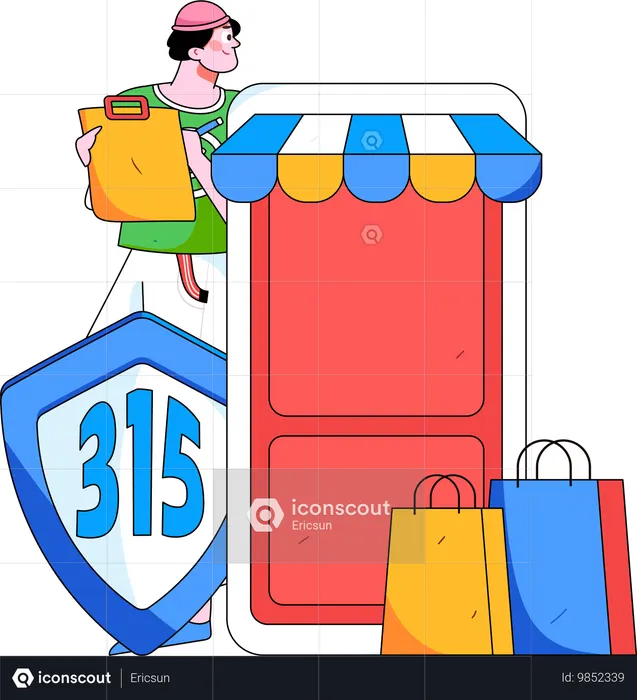 Direitos de compras online abaixo de 315  Ilustração