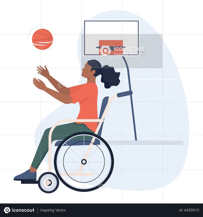 Disabled basketball player  Illustration