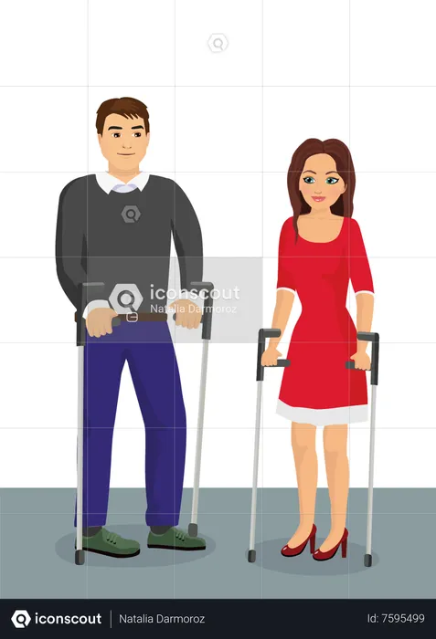 Disabled couple  Illustration