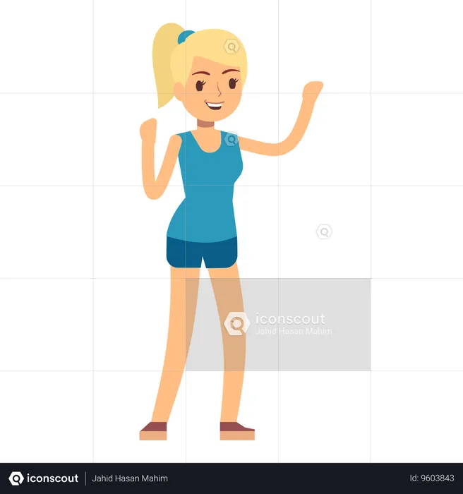Disabled girl dancing  Illustration