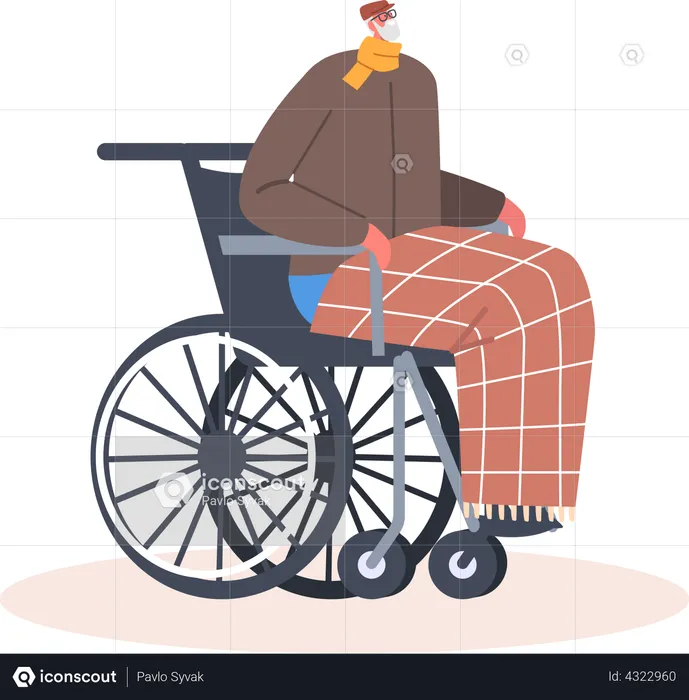 Disabled Male in wheelchair  Illustration
