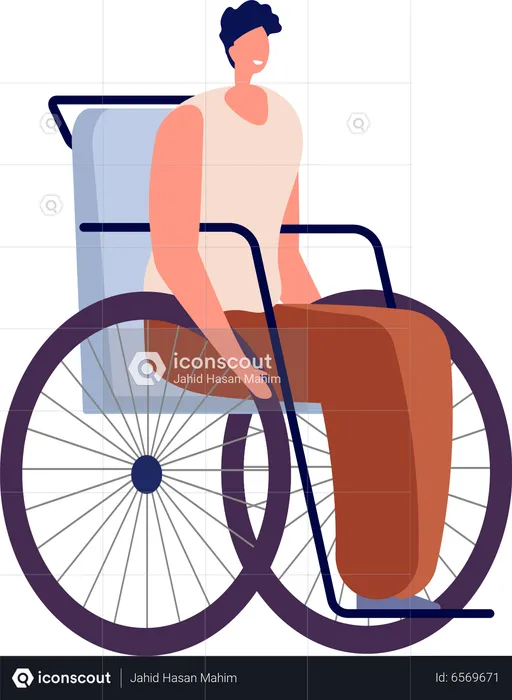 Disabled man in wheelchair  Illustration