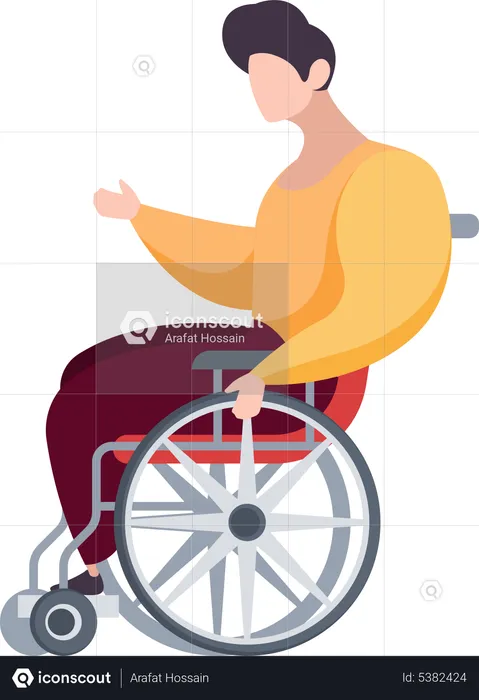 Disabled man on wheelchair  Illustration