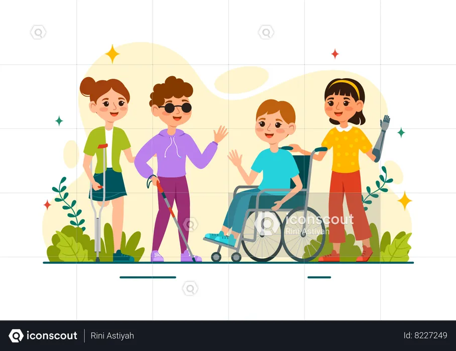 Disabled People  Illustration