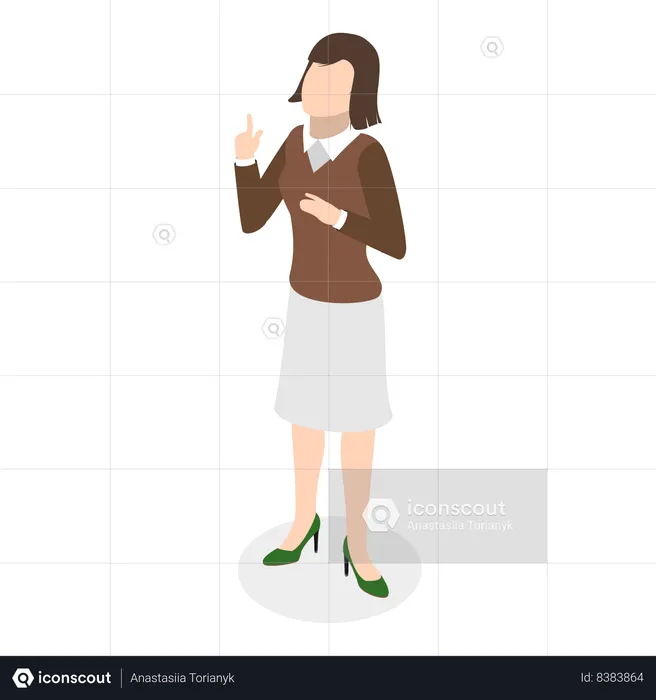 Disabled person standing and showing hand gestures  Illustration